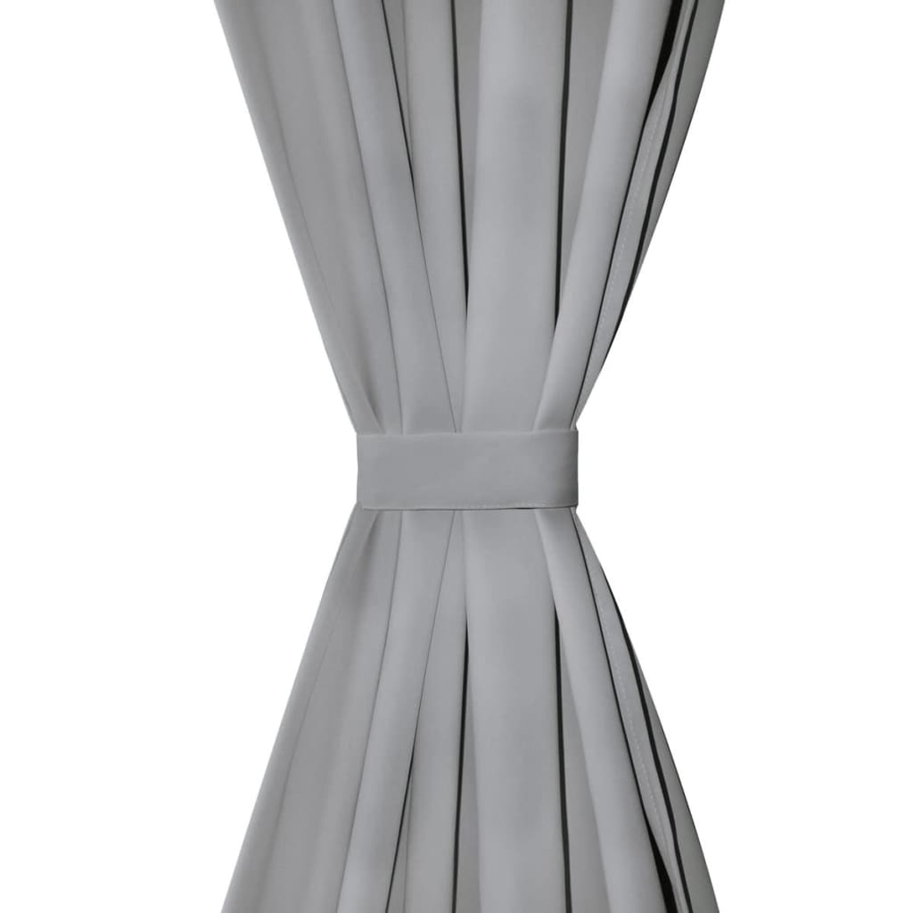 vidaXL Draperii micro-satin cu bride, 2 buc, 140 x 175 cm, gri