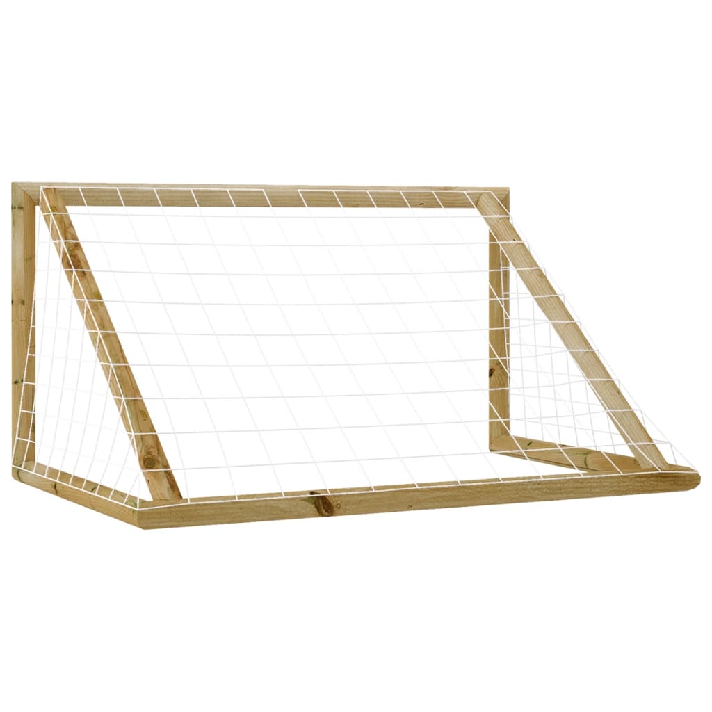 vidaXL Poartă de fotbal cu plasă, 160x100x80 cm, lemn de pin tratat