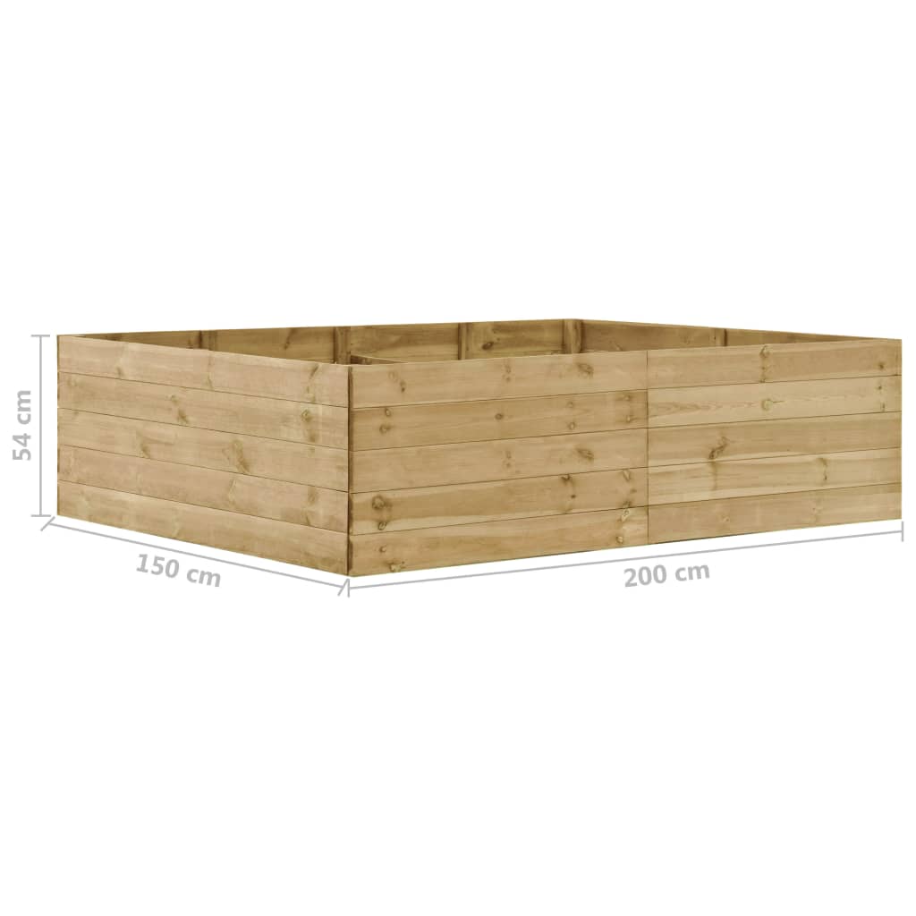vidaXL Strat înălțat de grădină, 200x150x54 cm, lemn de pin tratat