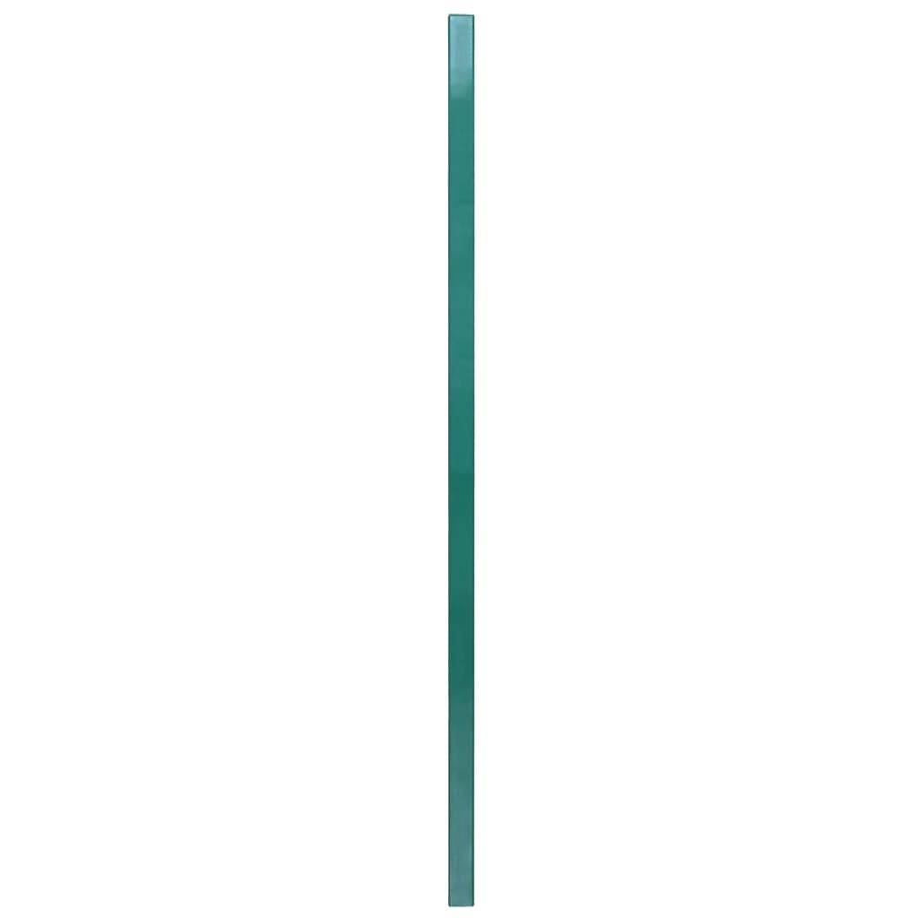 vidaXL Panou gard cu stâlpi, verde, 6x0,8 m, fier vopsit electrostatic