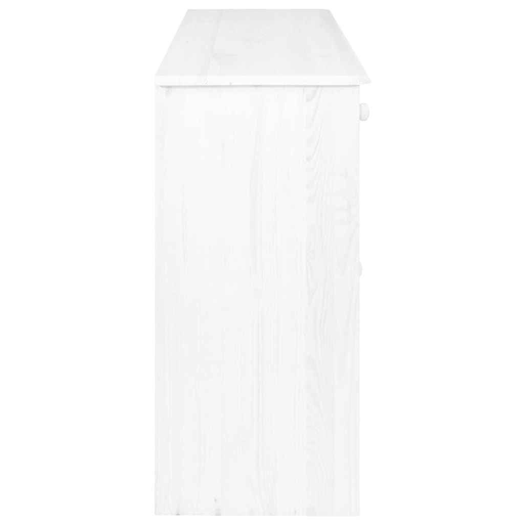 vidaXL Servantă cu 3 sertare, alb, 113x35x73 cm, lemn masiv pin