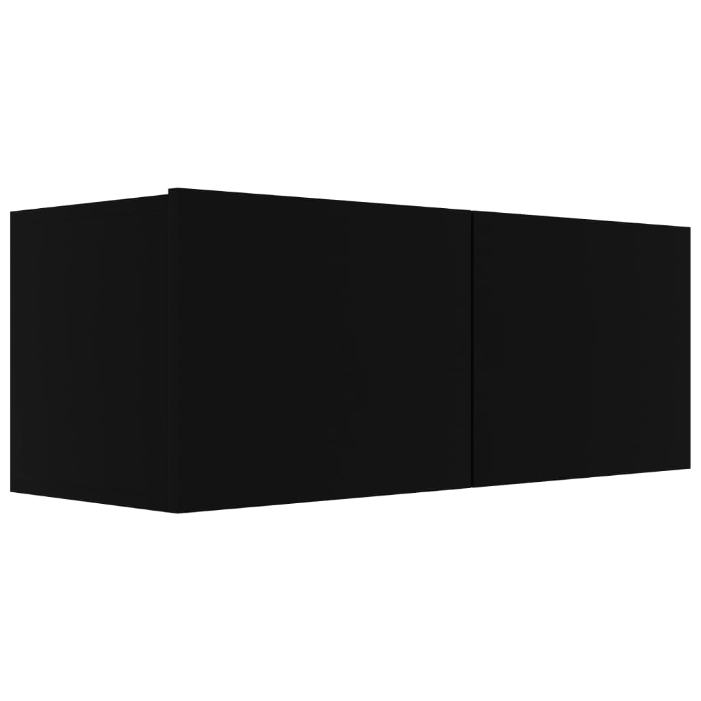 vidaXL Set dulapuri TV, 4 buc., negru, lemn prelucrat