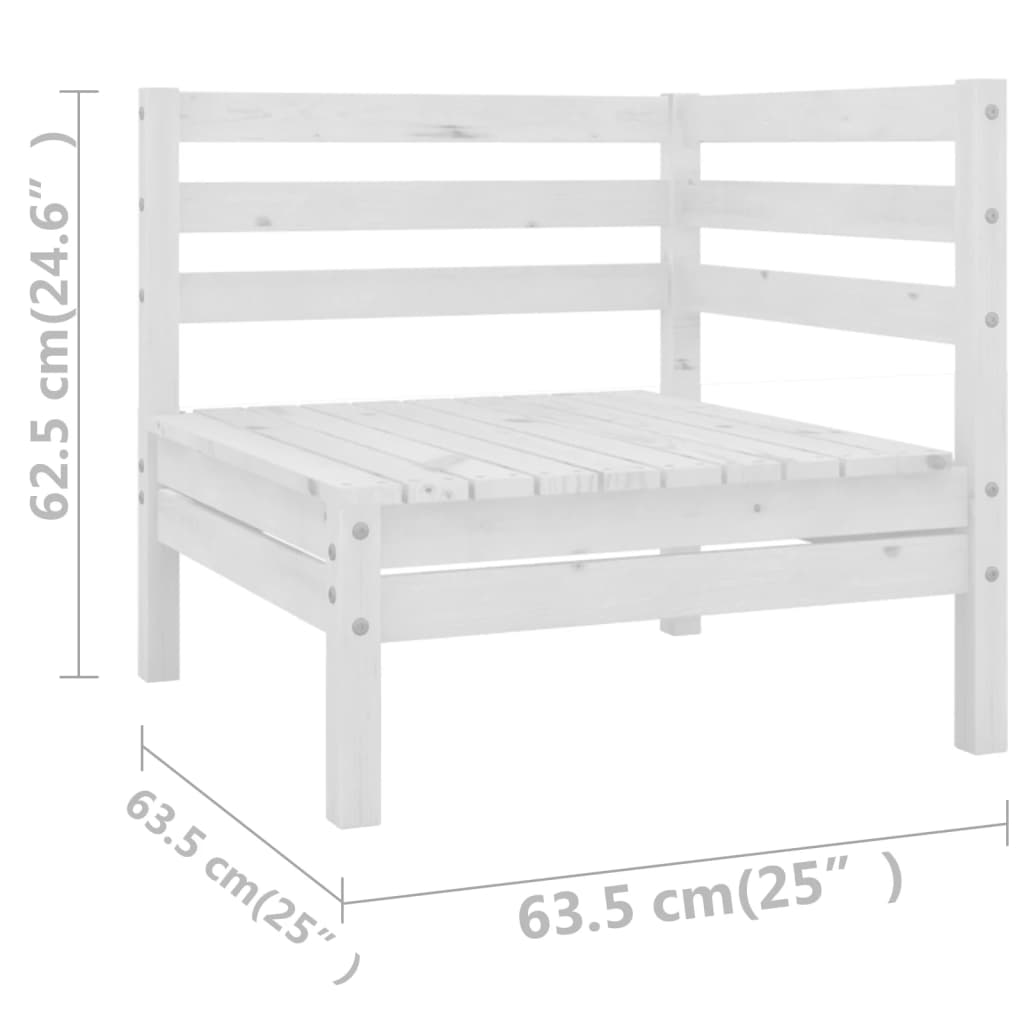 vidaXL Set mobilier relaxare grădină, 8 piese, alb, lemn masiv de pin