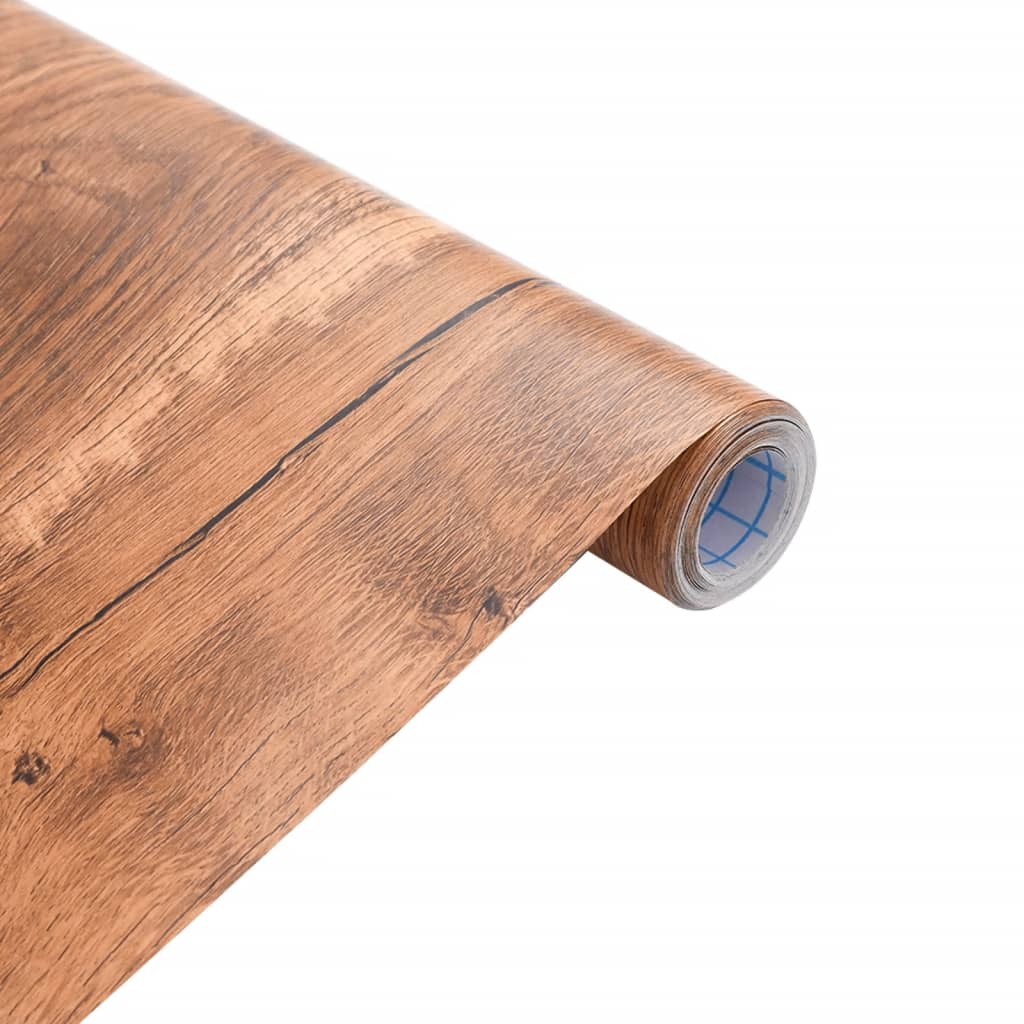 vidaXL Autocolante pentru mobilier aspect lemn autoadeziv 90x500cm PVC