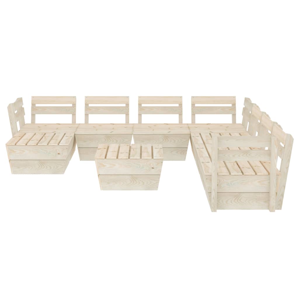 vidaXL Set mobilier de grădină, 9 piese, lemn de molid tratat