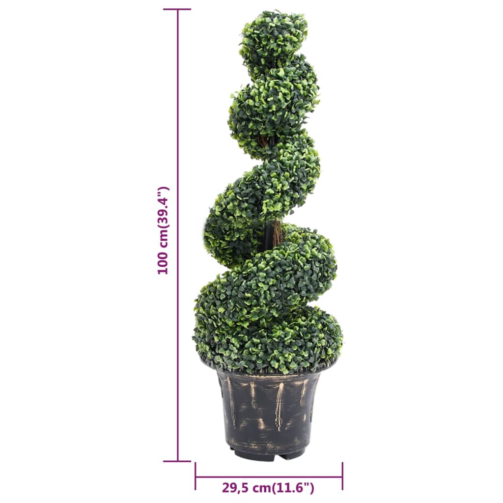 vidaXL Plantă artificială de cimișir cu ghiveci, verde, 100cm, spirală