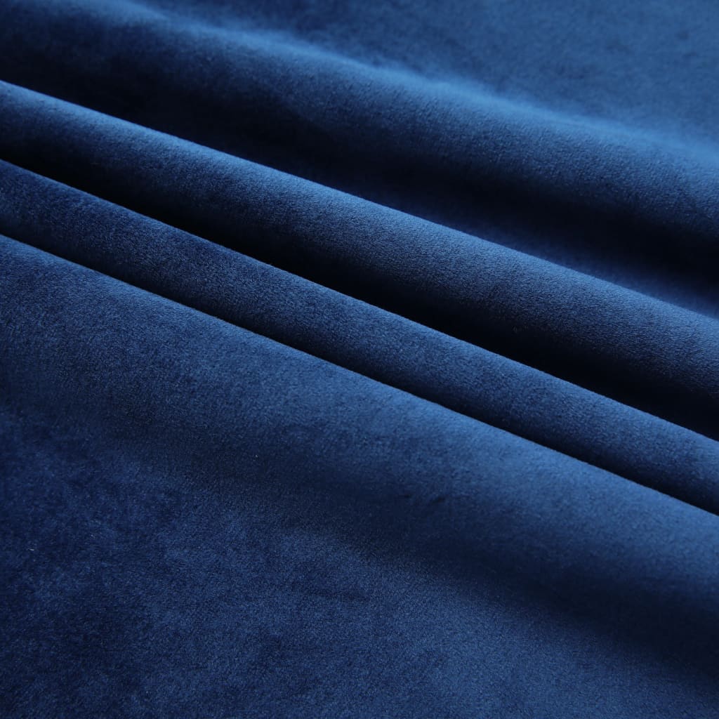 vidaXL Draperii opace cu cârlige, 2 buc, albastru, 140x175 cm, catifea