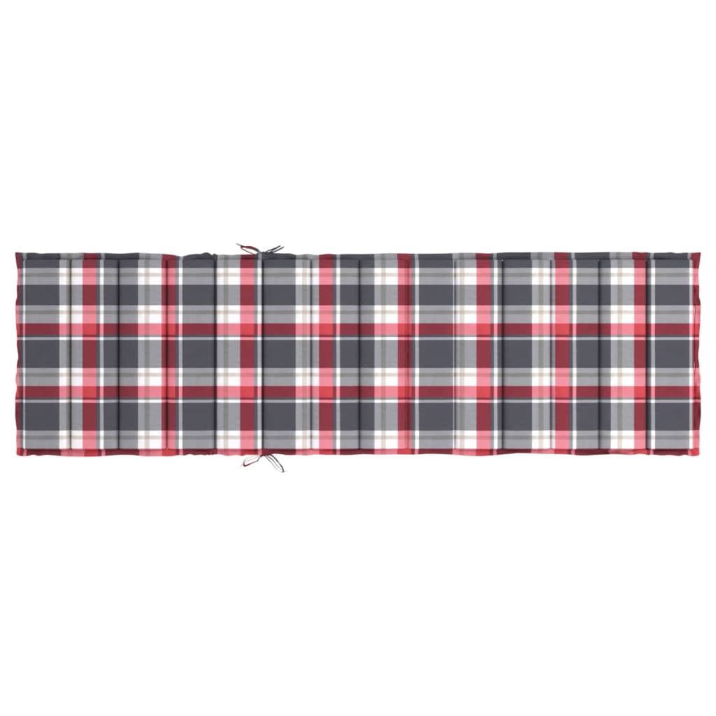 vidaXL Pernă de șezlong, roșu carouri, 200x50x3 cm, textil oxford