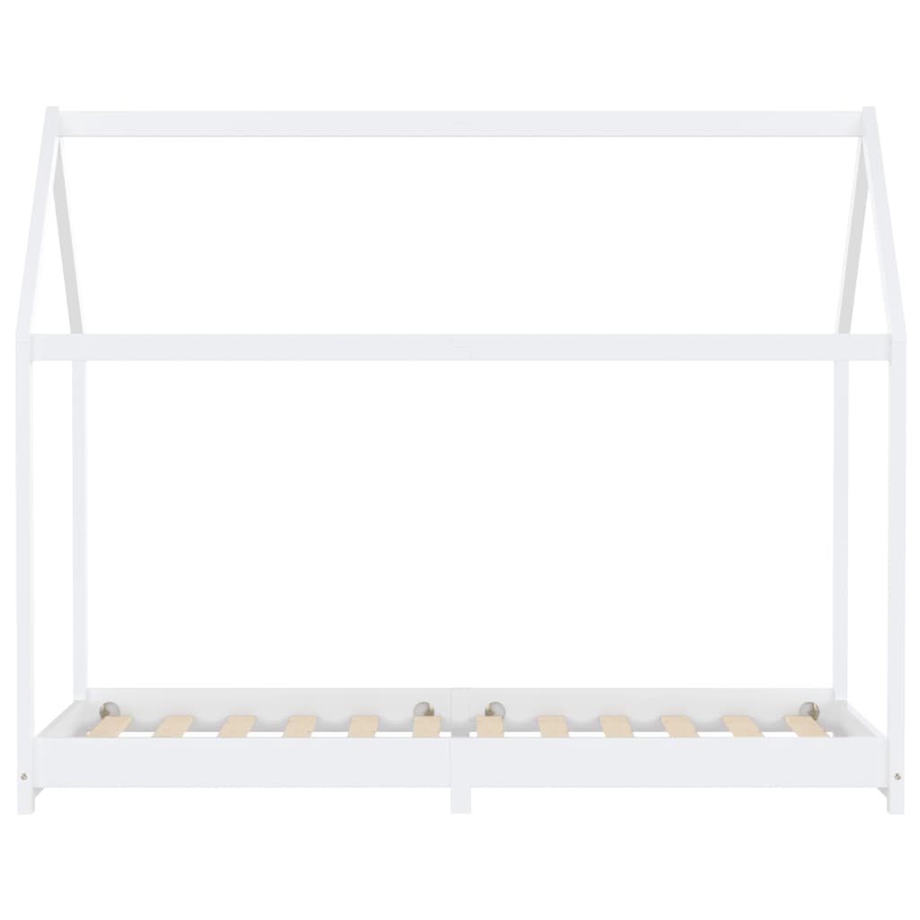 vidaXL Cadru pat de copii, alb, 90 x 200 cm, lemn masiv de pin