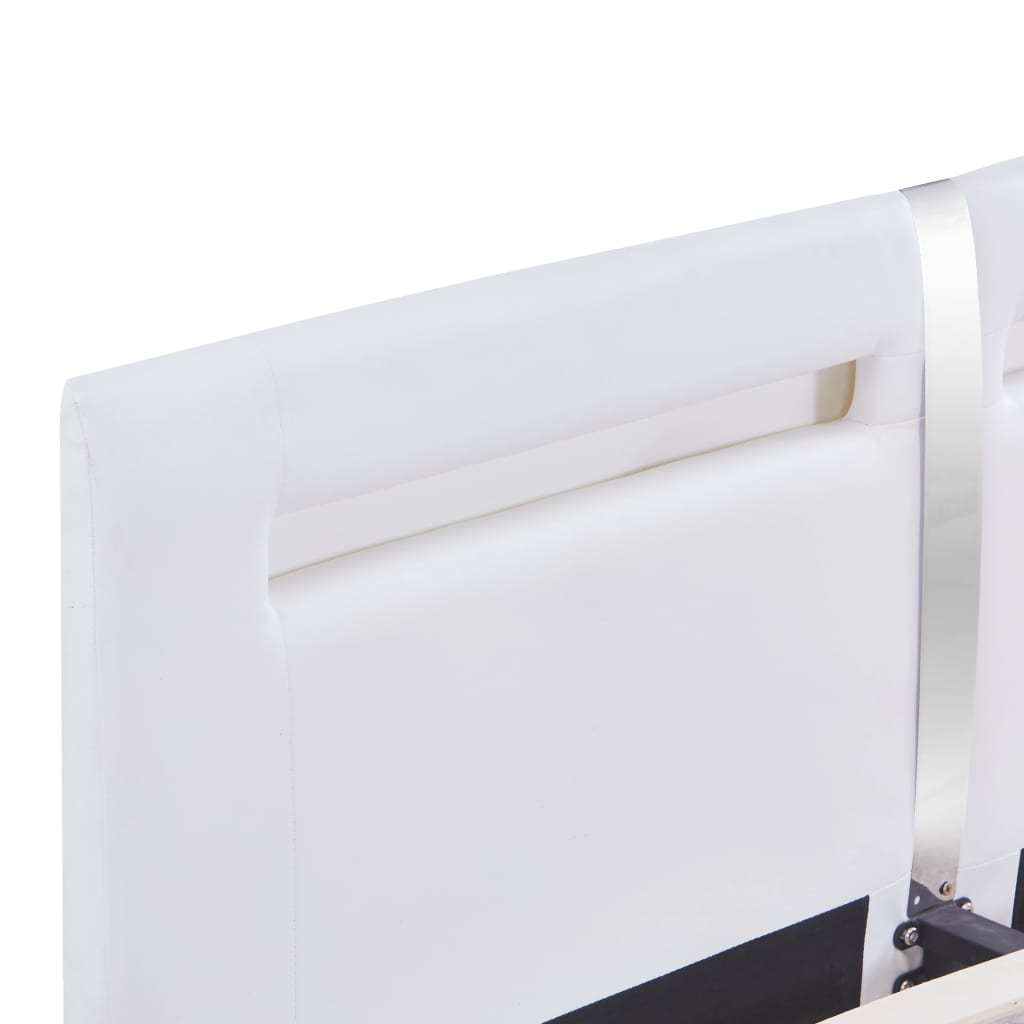 vidaXL Cadru de pat cu LED, alb, 180 x 200 cm, piele artificială
