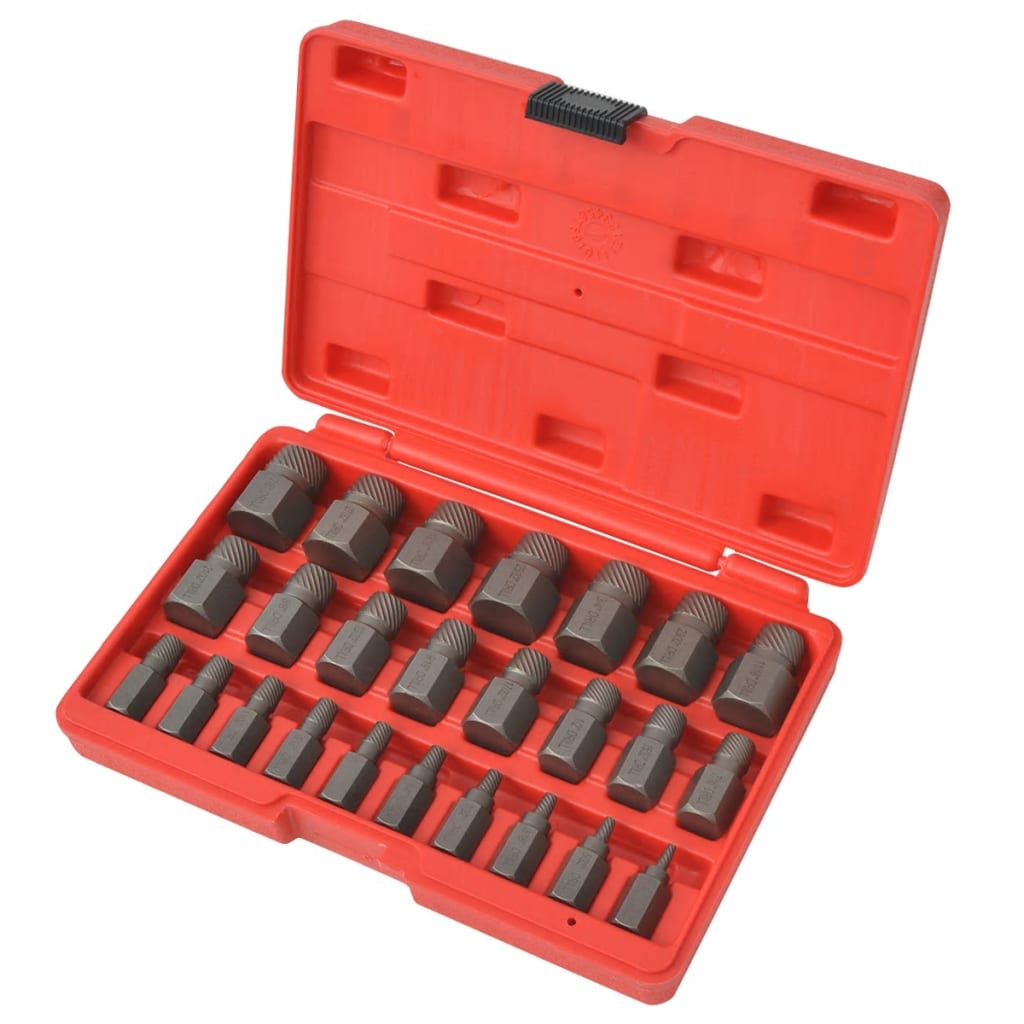 vidaXL Set extractor șuruburi, caneluri multiple, 25 de piese, oțel