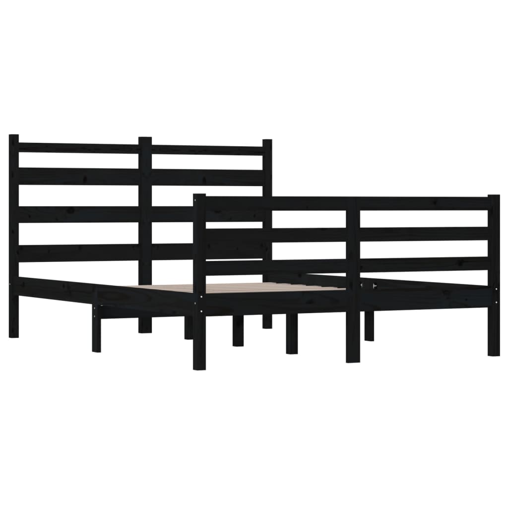 vidaXL Cadru de pat, 160x200 cm, lemn masiv de pin, negru
