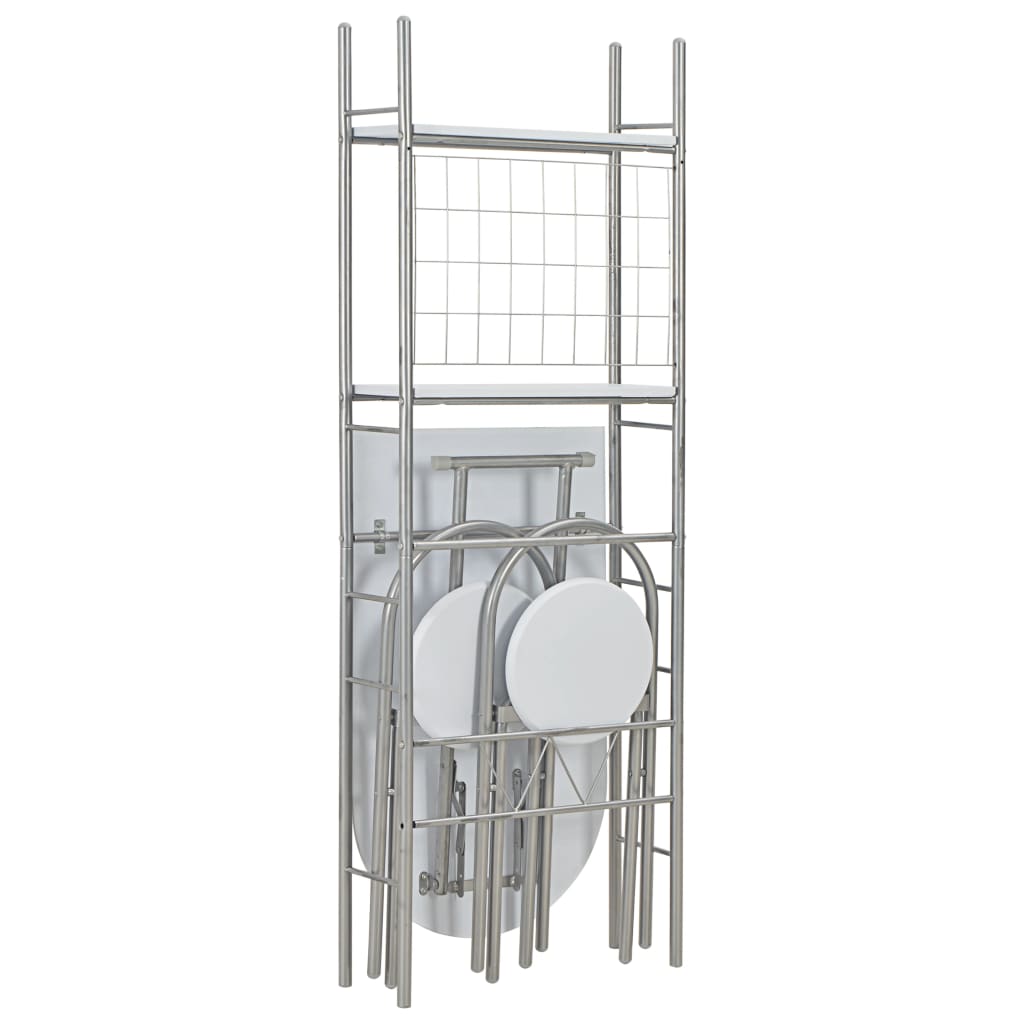 vidaXL Set mobilier bucătărie cu depozitare, 3 piese, alb, MDF și oțel