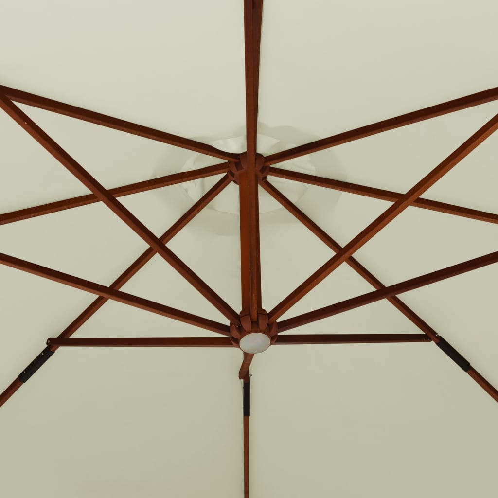 vidaXL Umbrelă de soare suspendată stâlp din lemn 350 cm taupe