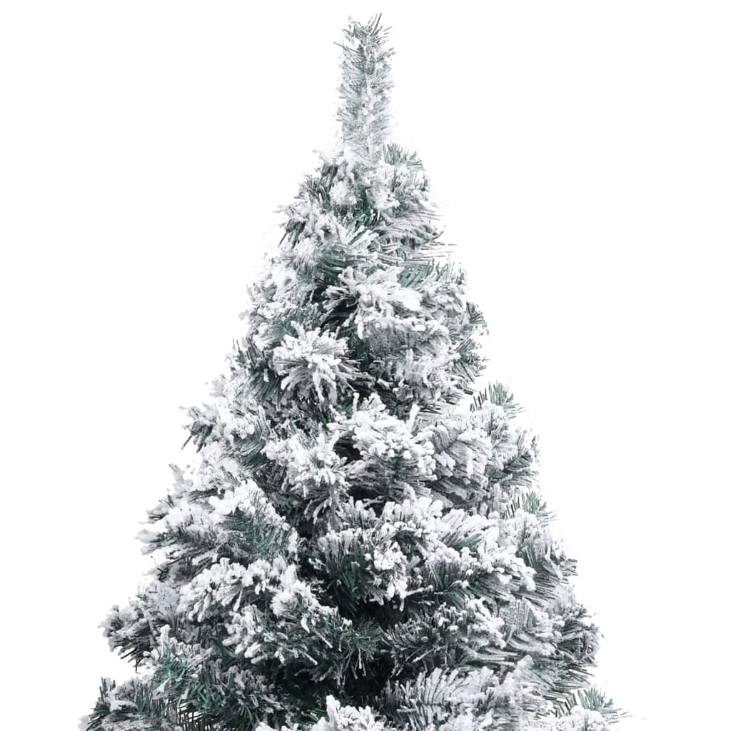 vidaXL Brad Crăciun artificial pre-iluminat, zăpadă, verde, 120 cm