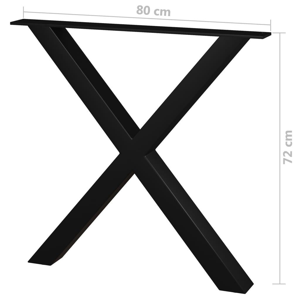 vidaXL Picioare de masă cu cadru în X, 2 buc., 80 x 72 cm