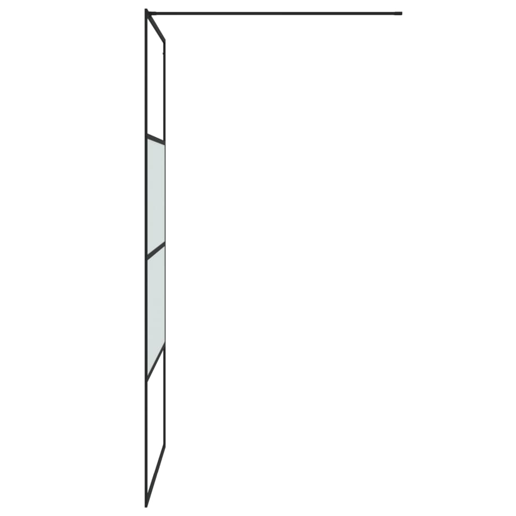 vidaXL Perete cabină duș walk-in negru 100x195 cm sticlă ESG semi-mată