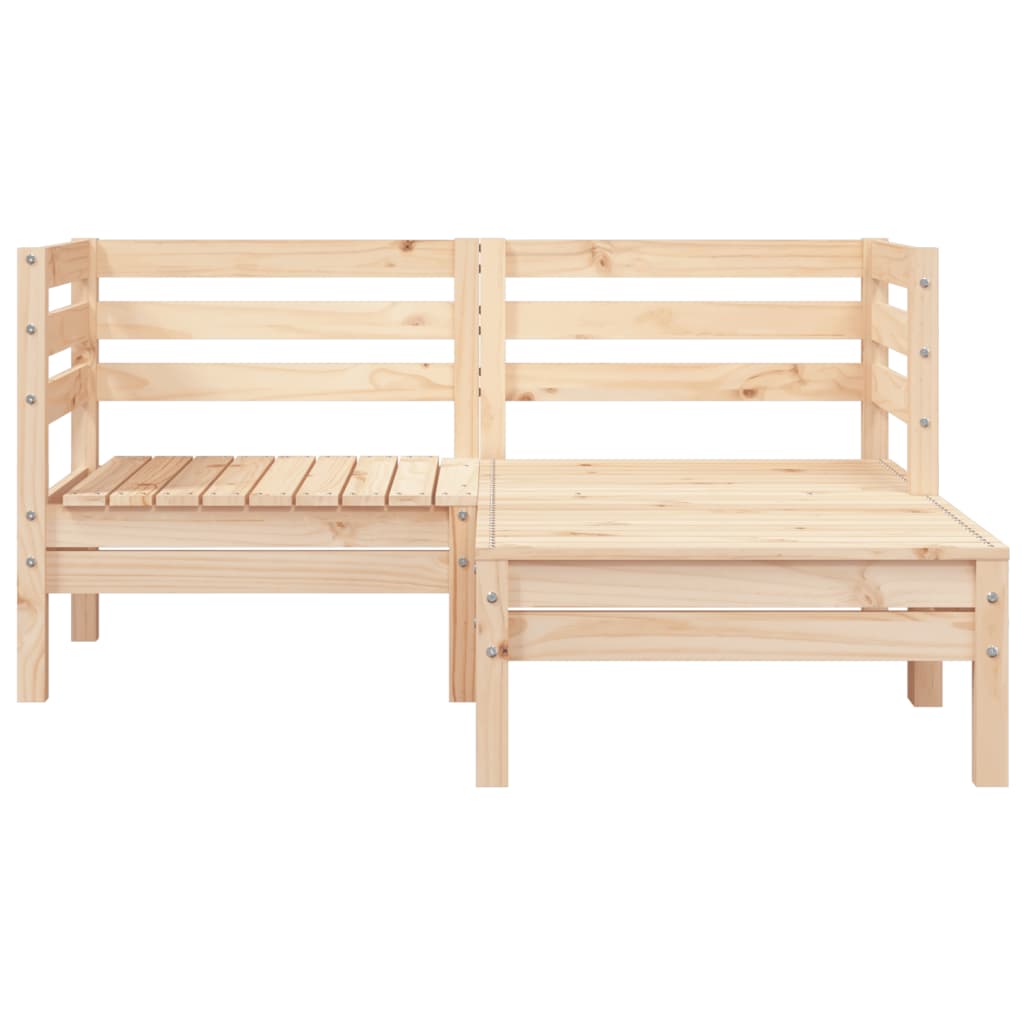 vidaXL Canapea de grădină cu 2 locuri/taburet, lemn masiv de pin