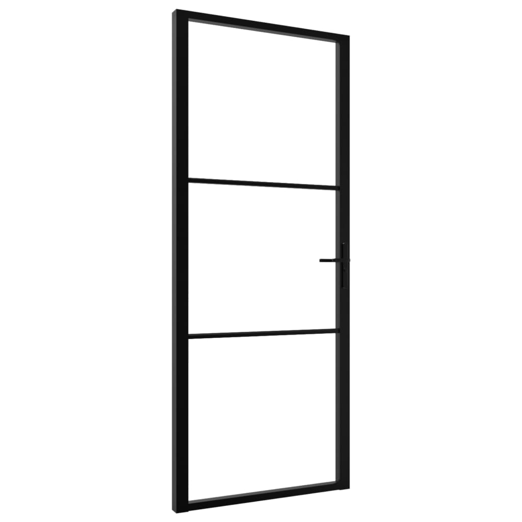 vidaXL Ușă de interior, negru, 83x201,5 cm, sticlă ESG și aluminiu