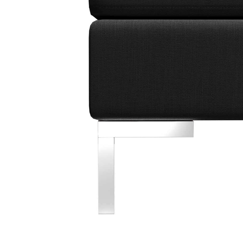 vidaXL Taburet modular cu pernă, negru, material textil