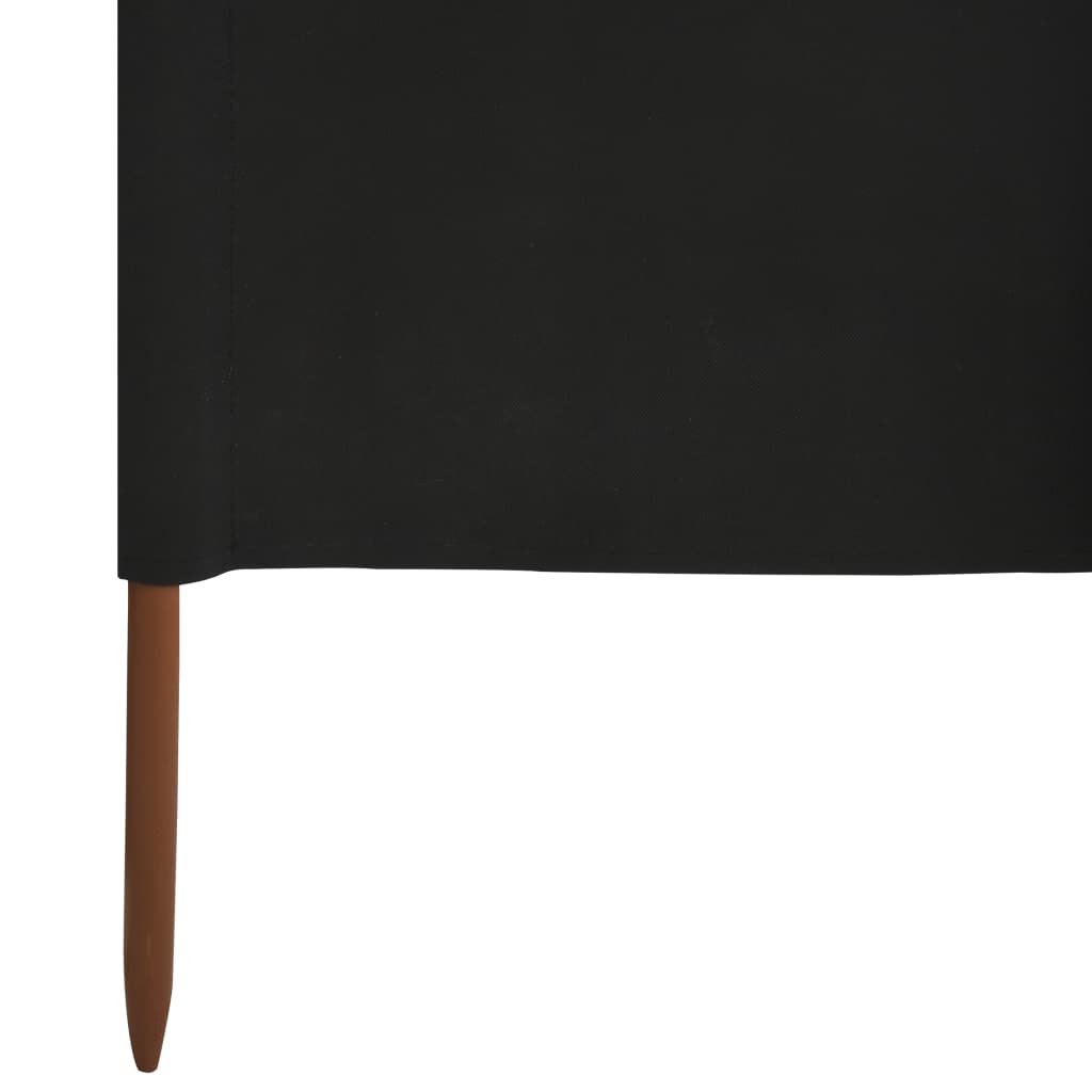 vidaXL Paravan anti-vânt cu 6 panouri, negru, 800 x 120 cm, textil