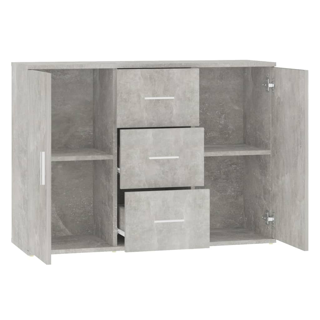 vidaXL Servantă, gri beton, 91x29,5x65 cm, lemn prelucrat