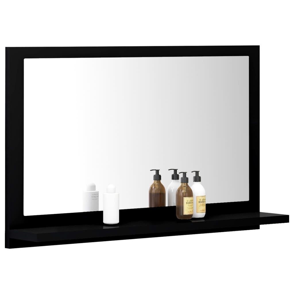 vidaXL Oglindă de baie, negru, 60 x 10,5 x 37 cm, PAL