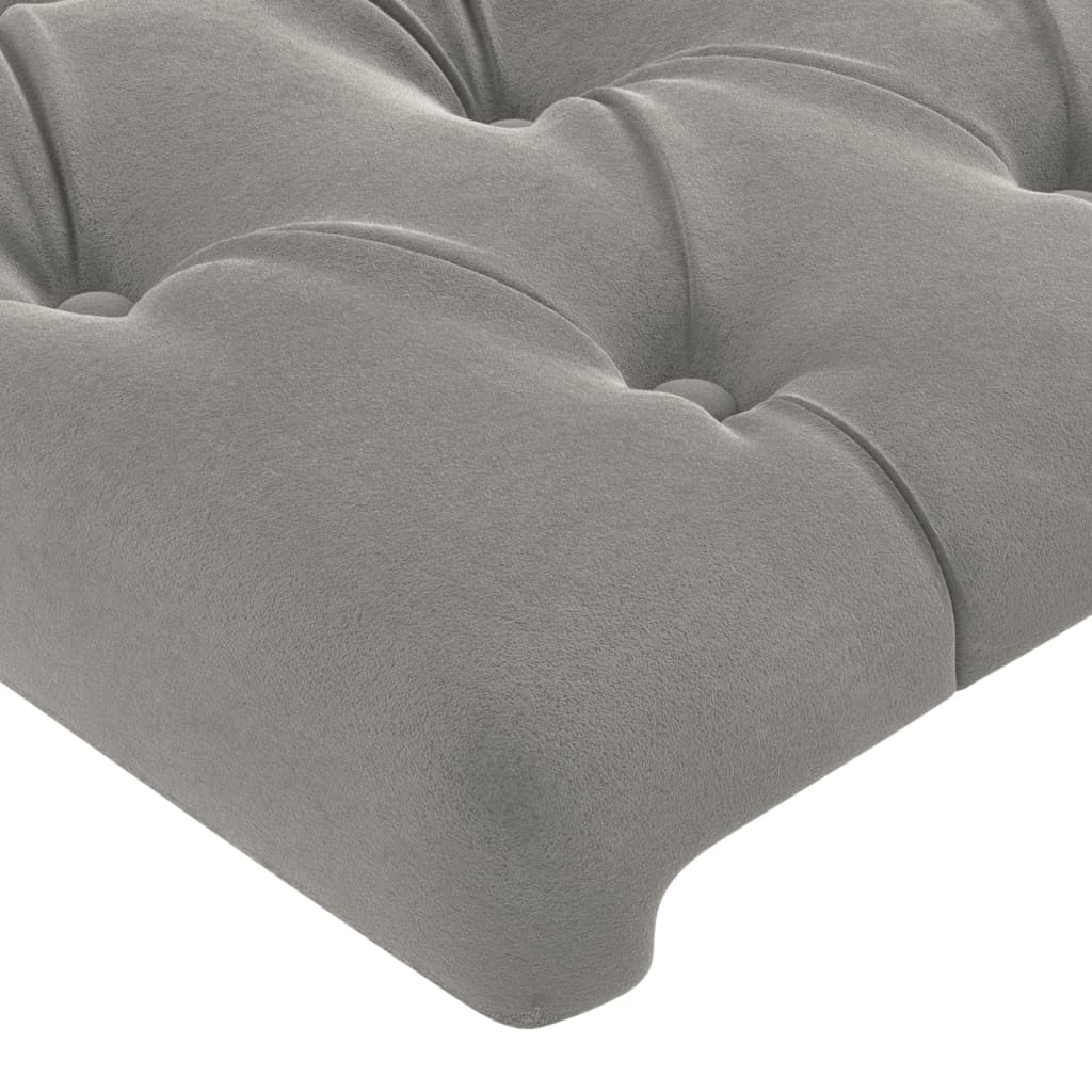 vidaXL Tăblie de pat cu aripioare gri deschis 147x23x78/88 cm catifea