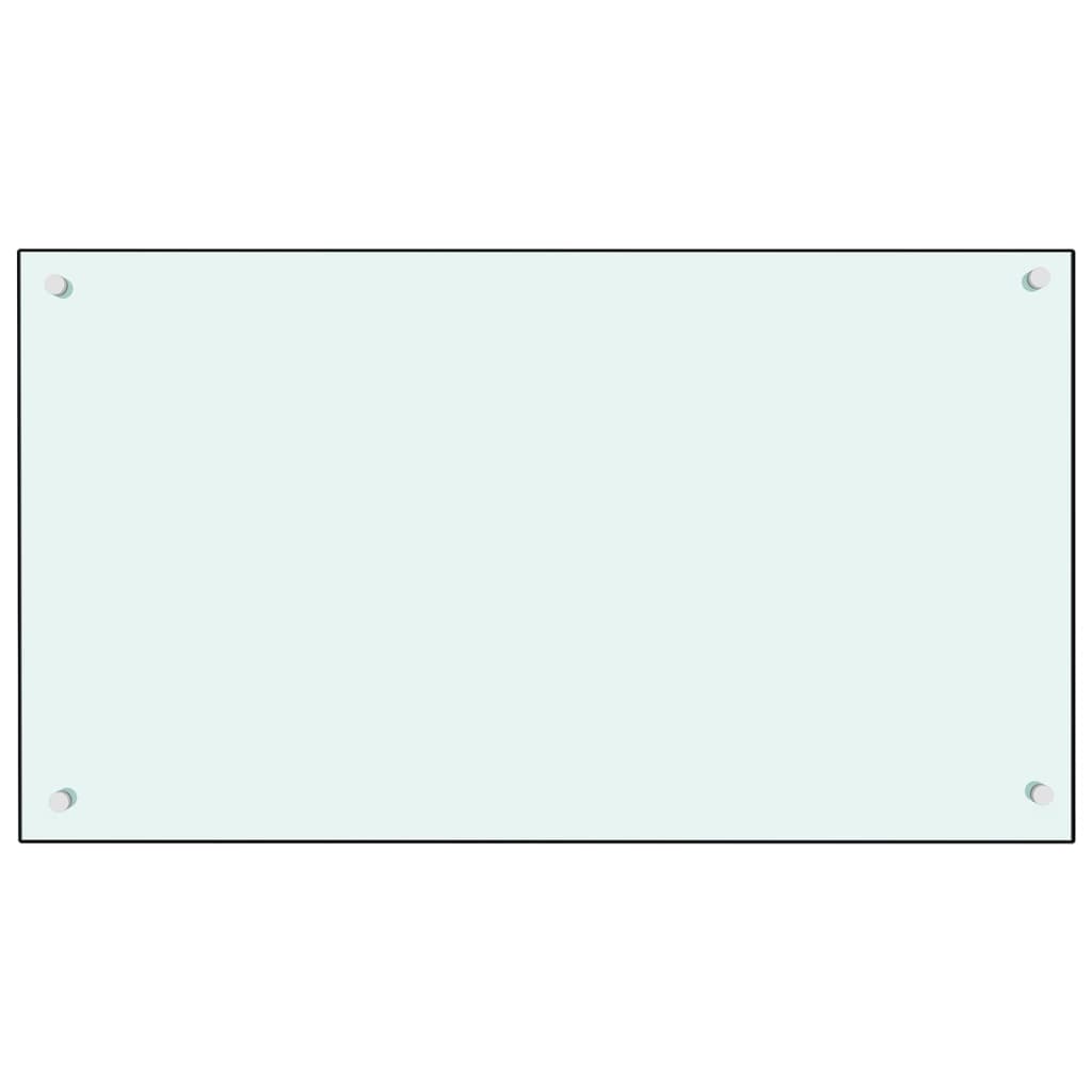 vidaXL Panou antistropi de bucătărie, alb, 90x50 cm, sticlă securizată
