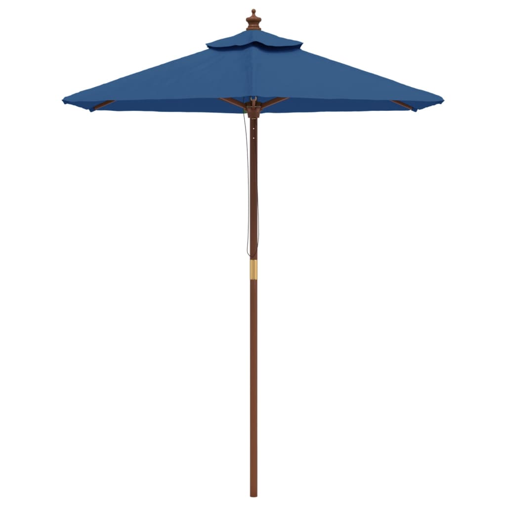 vidaXL Umbrelă de soare de grădină stâlp din lemn, albastru 196x231 cm