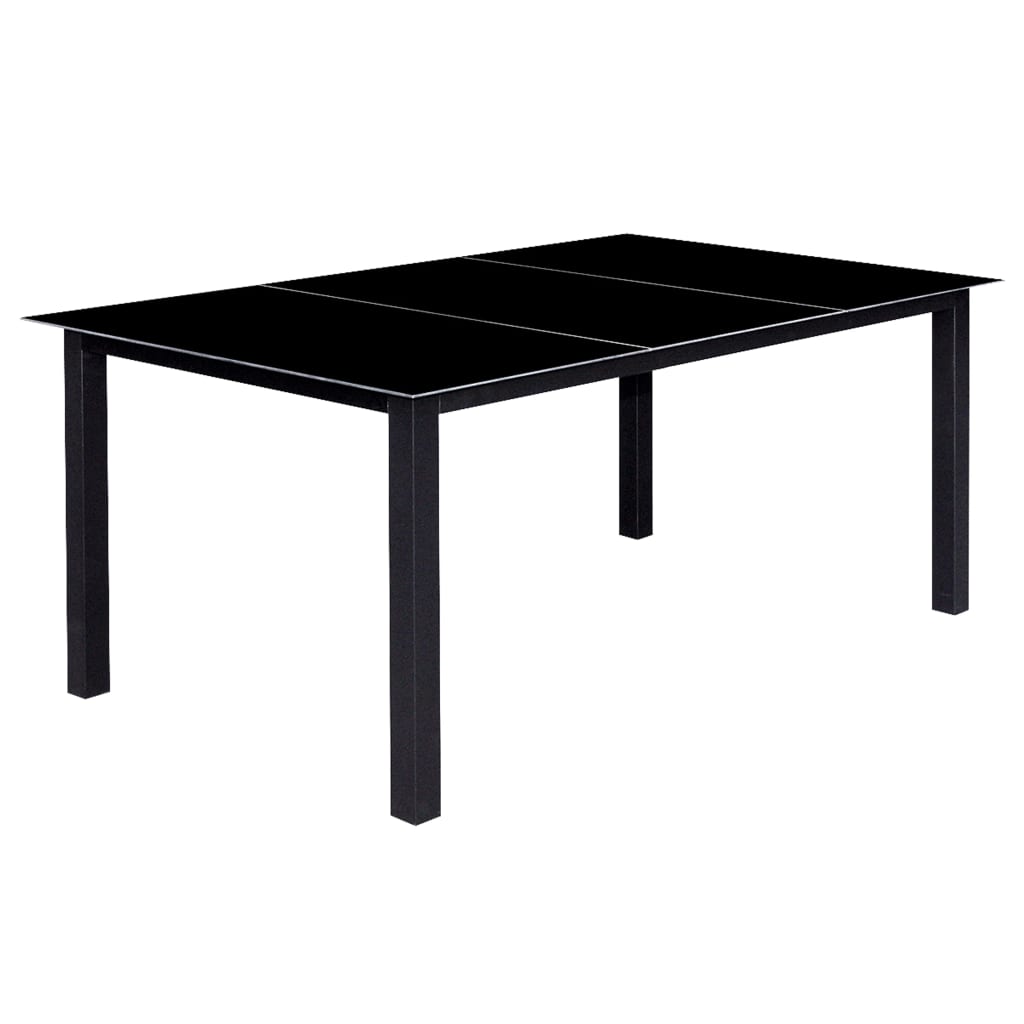 vidaXL Set mobilier de exterior pliabil, 9 piese, negru, aluminiu