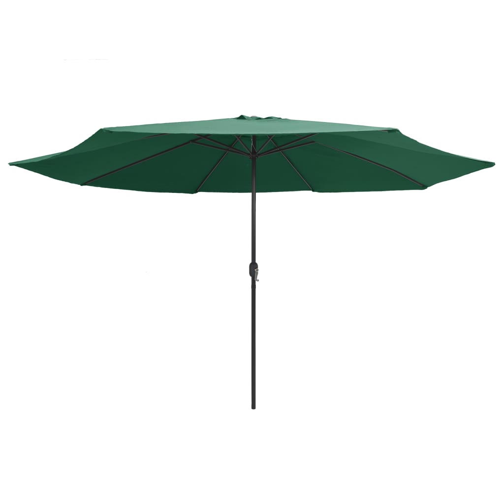 vidaXL Umbrelă de soare de exterior, stâlp metalic, verde, 400 cm