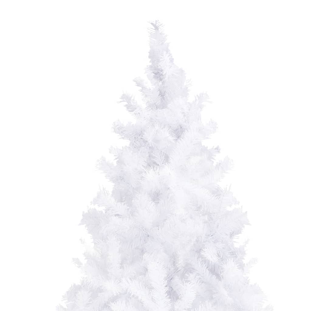vidaXL Brad Crăciun pre-iluminat, set globuri/LED-uri, alb, 300 cm