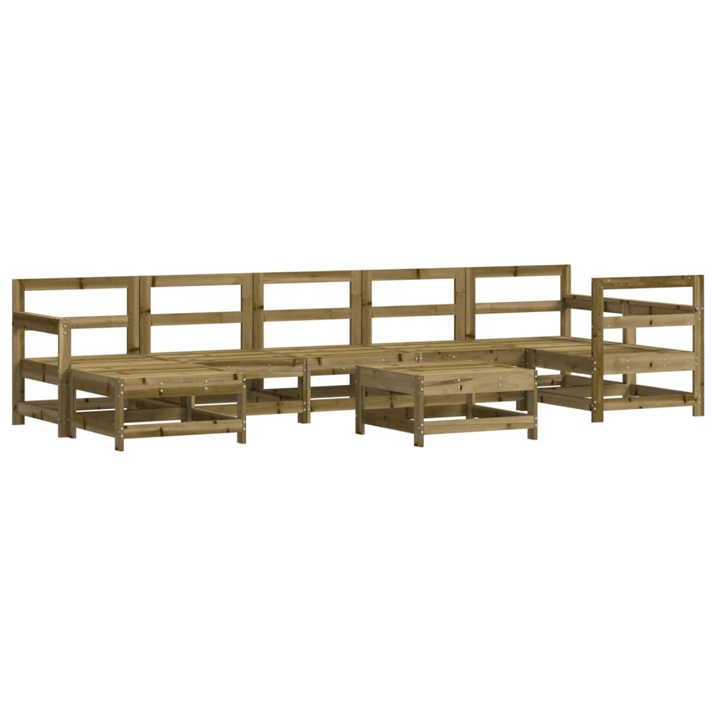 vidaXL Set mobilier relaxare de grădină, 8 piese, lemn de pin tratat