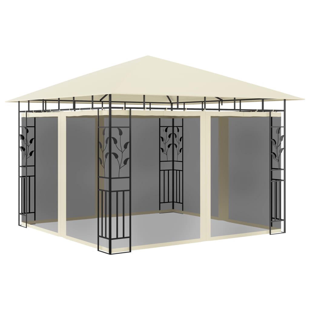 vidaXL Pavilion cu plasă anti-țânțari, crem, 3x3x2,73 m, 180 g/m²