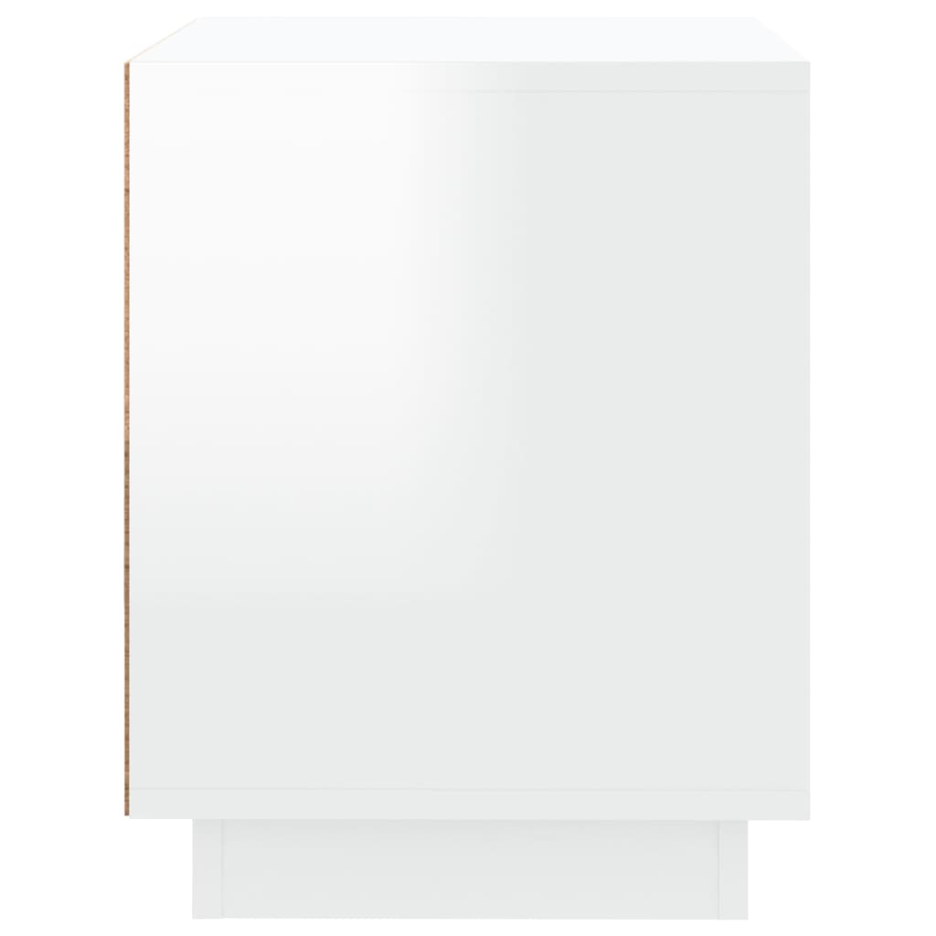 vidaXL Noptieră, alb extralucios, 44x35x45 cm, lemn prelucrat