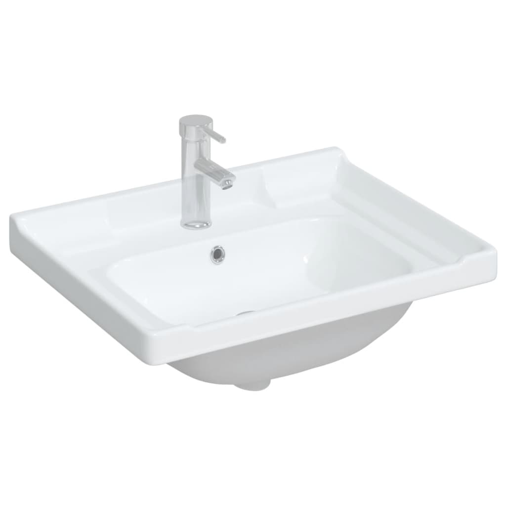 vidaXL Chiuvetă de baie albă 61x48x23 cm, pătrată, ceramică