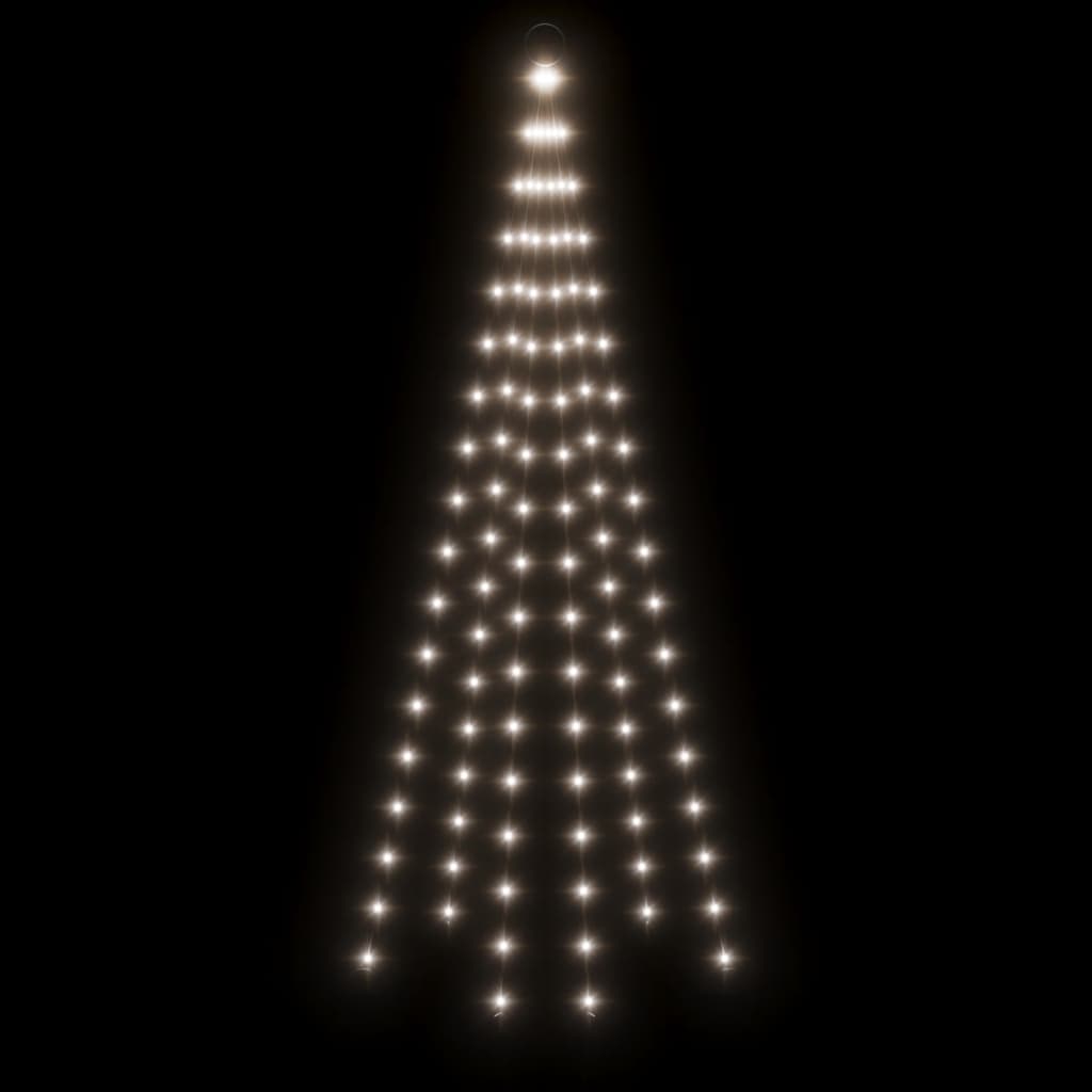 vidaXL Brad de Crăciun pe catarg, 108 LED-uri, alb rece, 180 cm