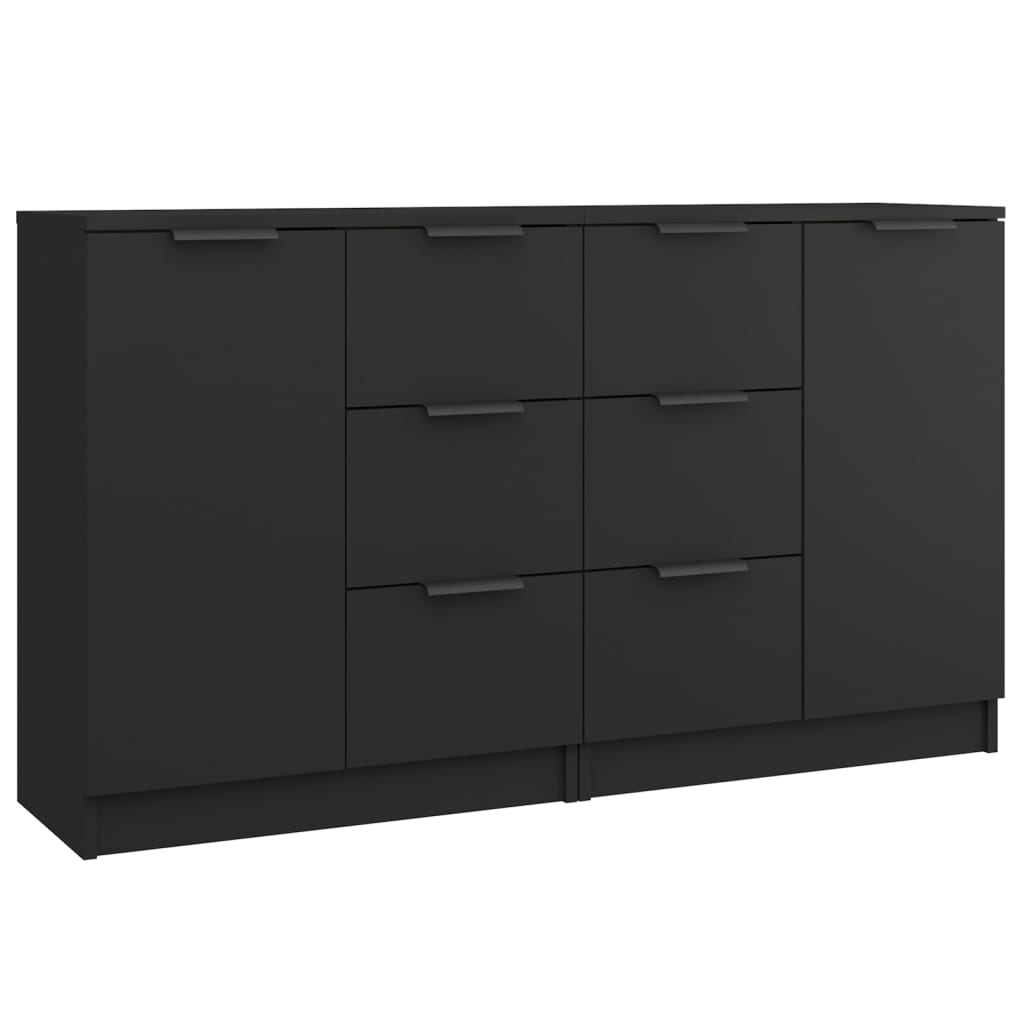 vidaXL Servante, 2 buc., negru, 60x30x70 cm, lemn compozit