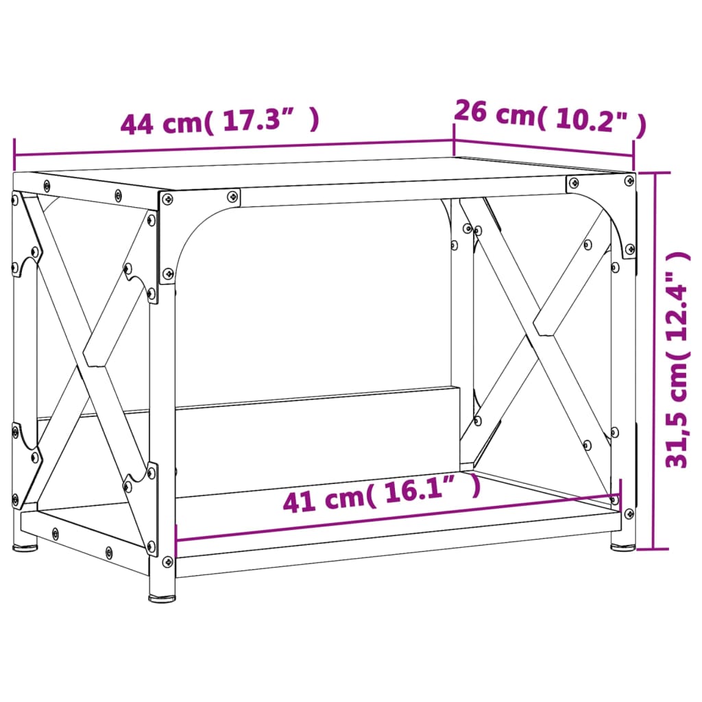 vidaXL Suport imprimantă 2 niveluri stejar sonoma 44x26x31,5 cm lemn