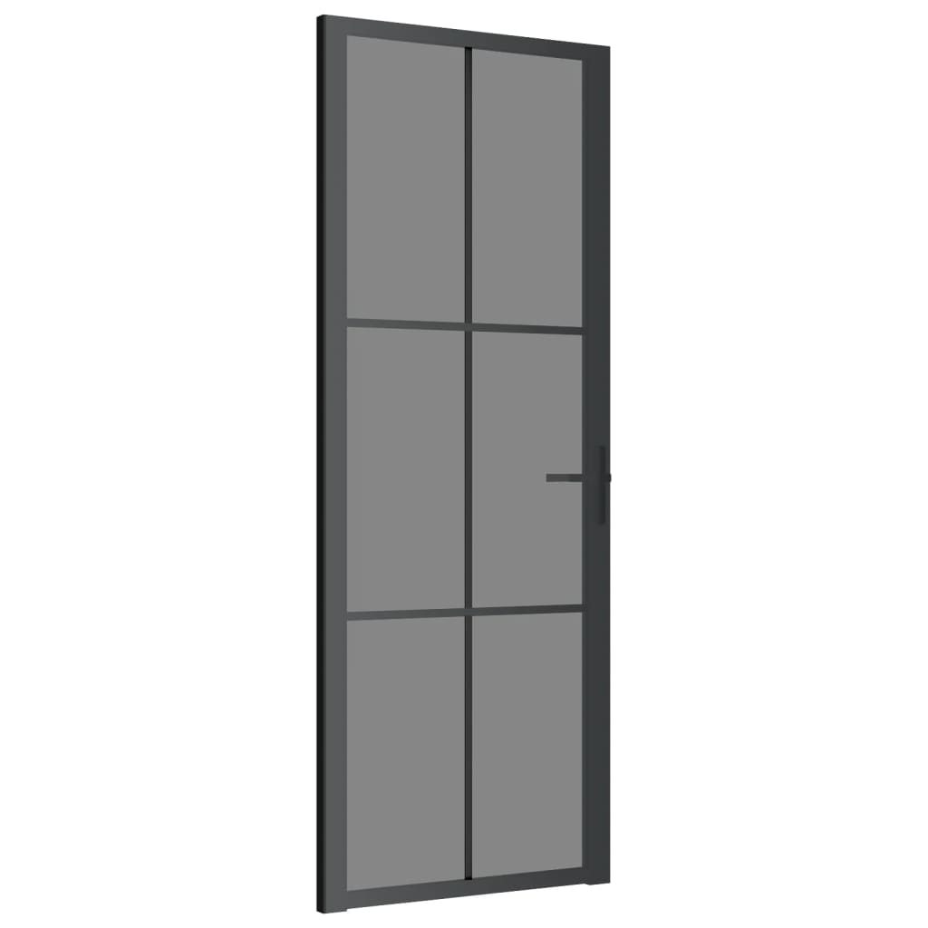 vidaXL Ușă de interior, 76x201,5 cm, negru, sticlă ESG și aluminiu