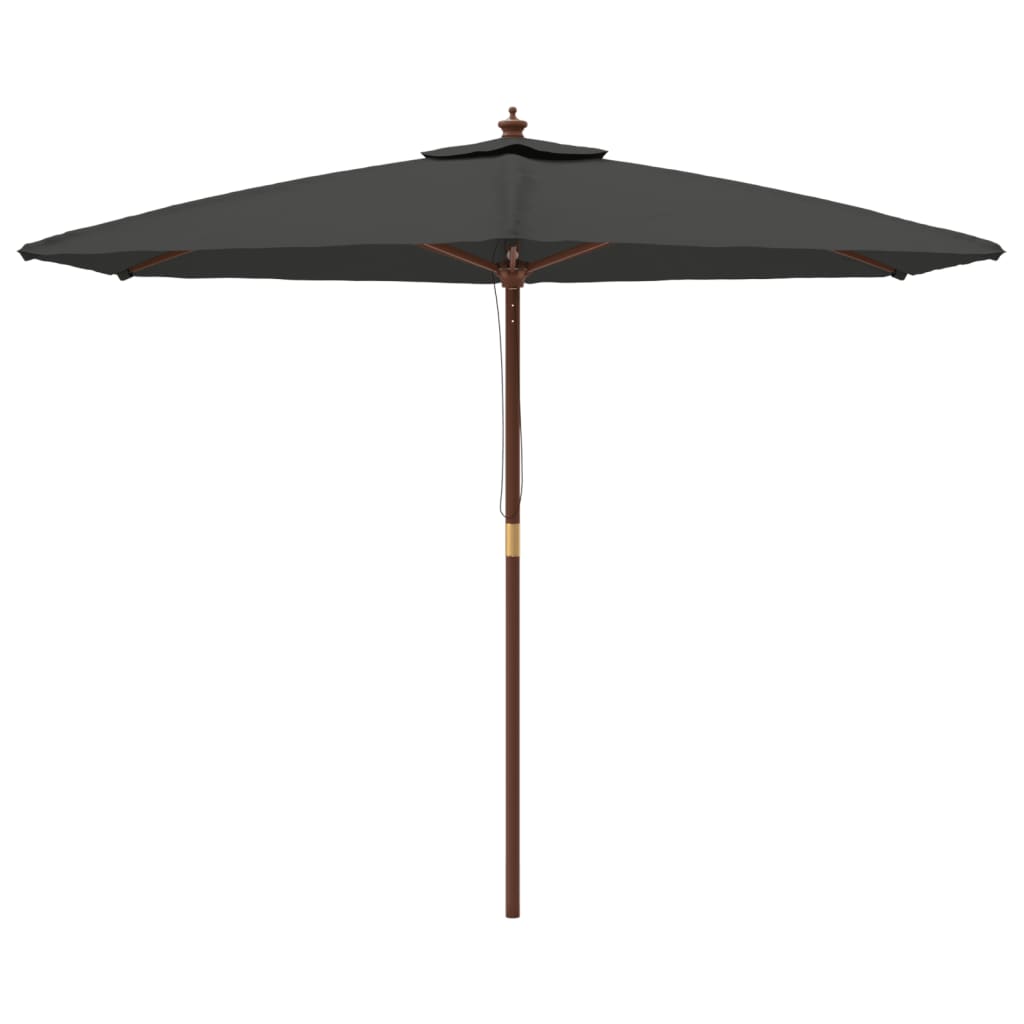 vidaXL Umbrelă de soare de grădină stâlp din lemn, antracit, 299x240cm