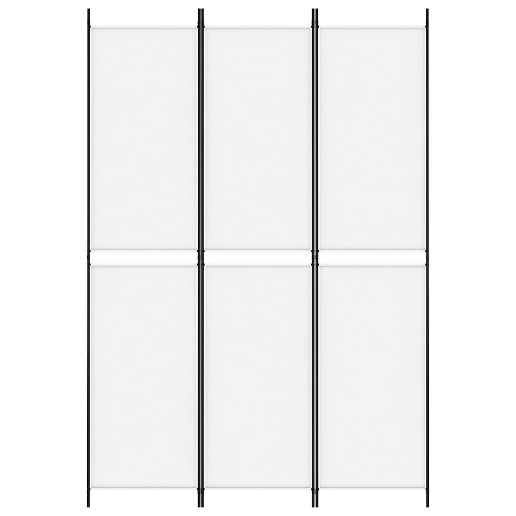 vidaXL Paravan de cameră cu 3 panouri, alb, 150x220 cm, textil