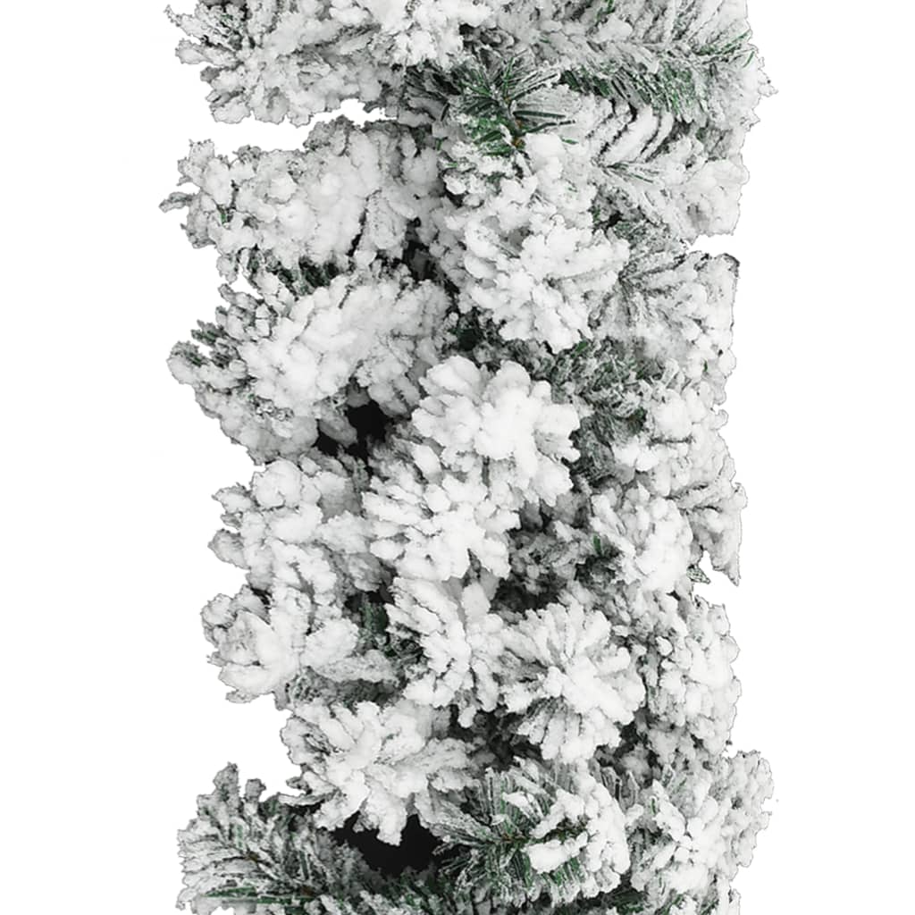 vidaXL Ghirlandă de Crăciun cu zăpadă, verde, 5 m, PVC