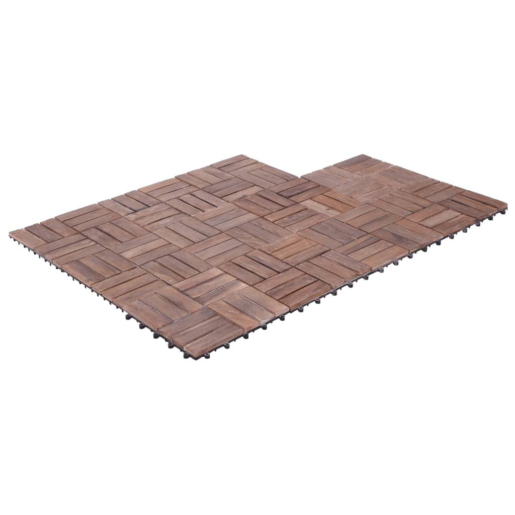 vidaXL Plăci de pardoseală, 11 buc., 30 x 30 cm, lemn masiv reciclat