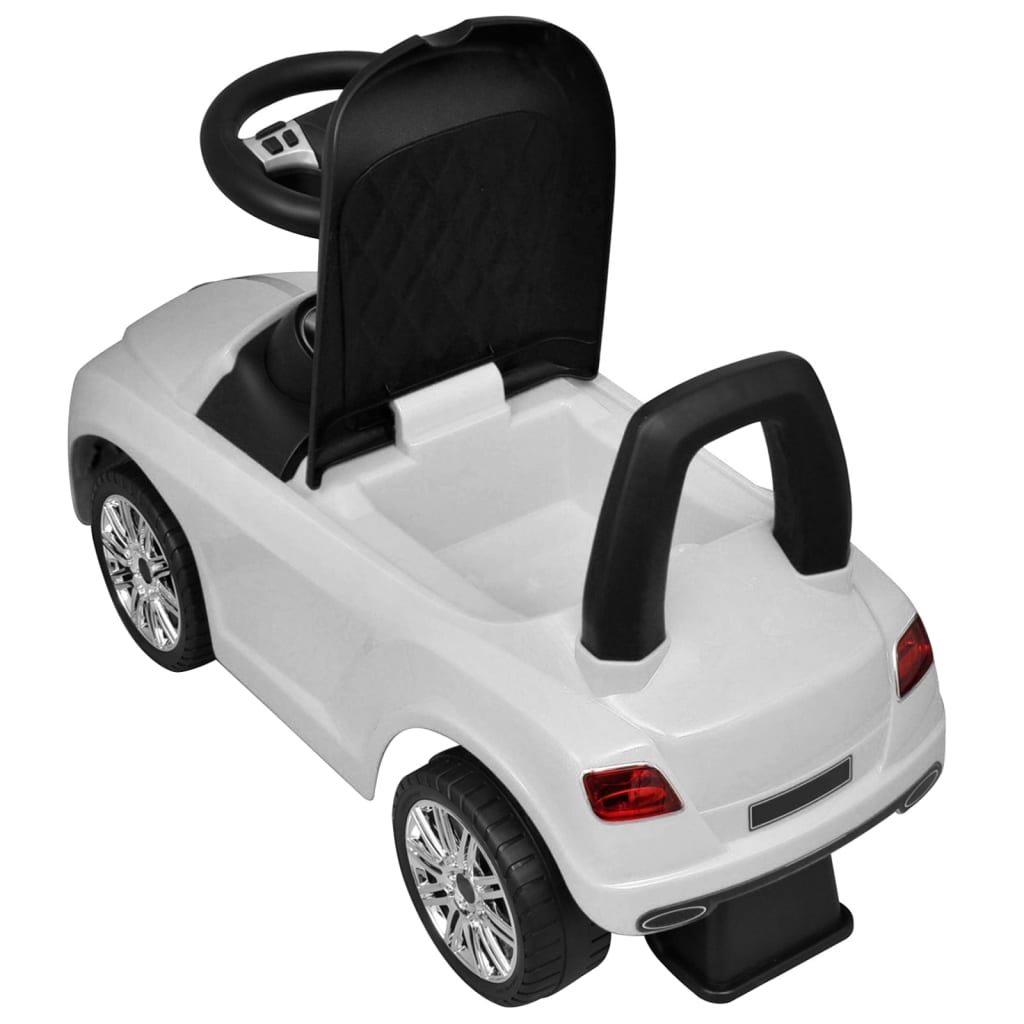 vidaXL Mașină pentru copii fără pedale Alb