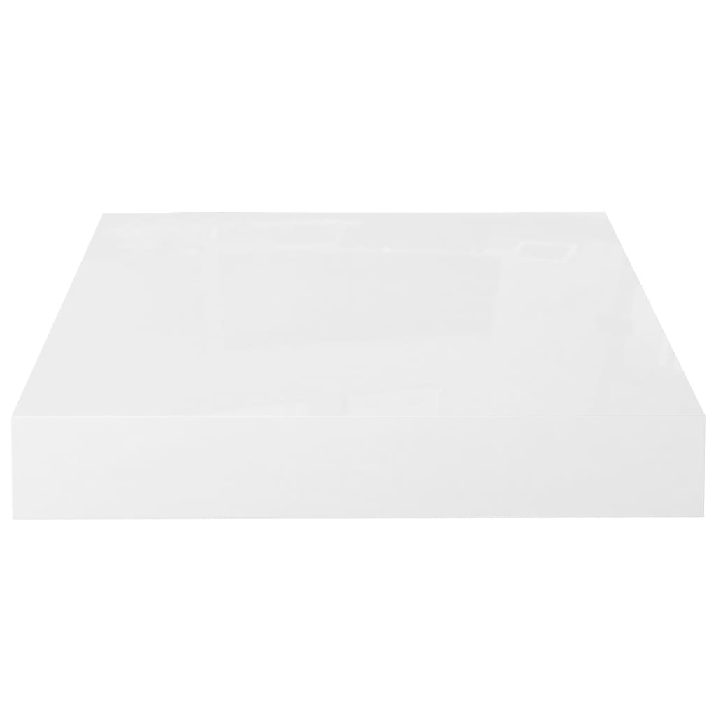 vidaXL Raft de perete suspendat, alb extralucios, 23x23,5x3,8 cm, MDF