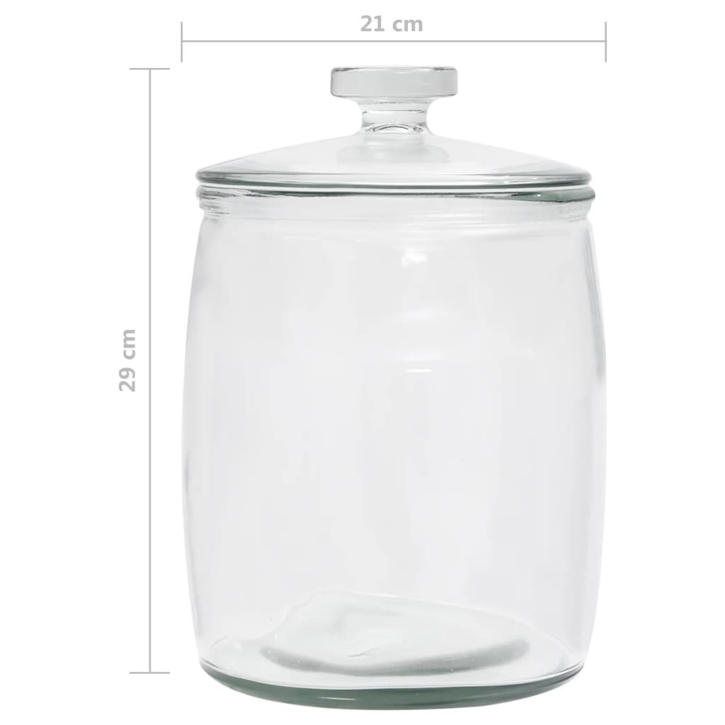 vidaXL Borcane de depozitare din sticlă, capac, 4 buc., 8000 ml