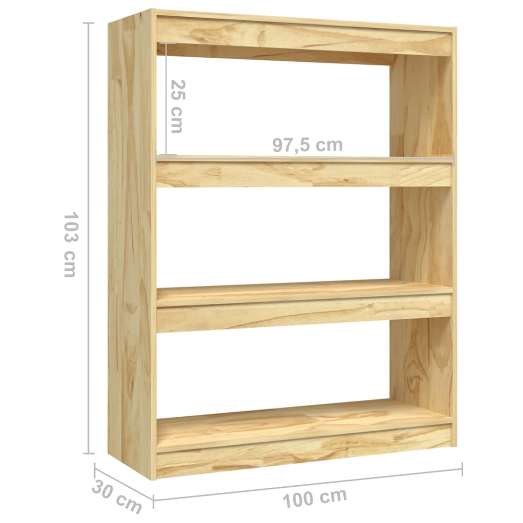vidaXL Bibliotecă/Separator cameră, 100x30x103 cm, lemn masiv pin