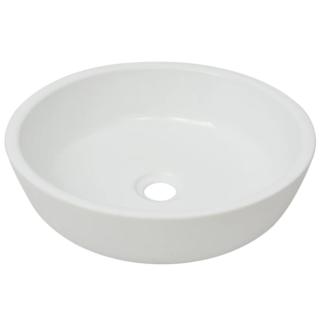 vidaXL Chiuvetă de baie din ceramică, rotundă, 42 x 12 cm, alb